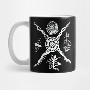 Native American Sacred Plant White Print Mug